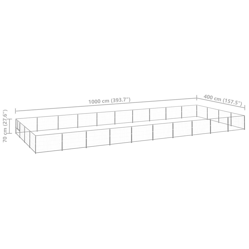 8720286664308_g_en_hd_5 vidaXL Dog Kennel Silver 40 m² Steel - Image 6