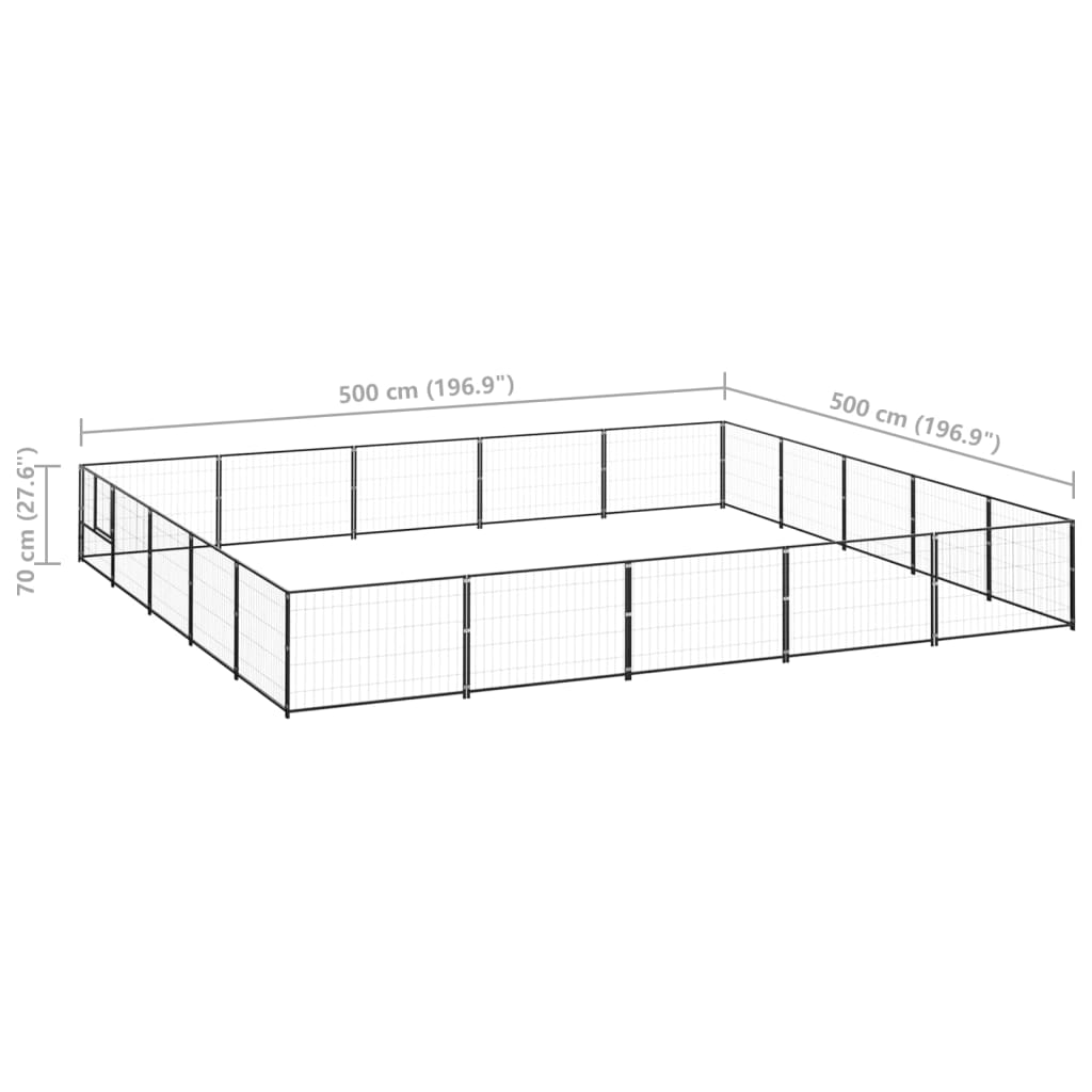 8720286664315_g_en_hd_5 vidaXL Dog Kennel Black 25 m² Steel - Image 6