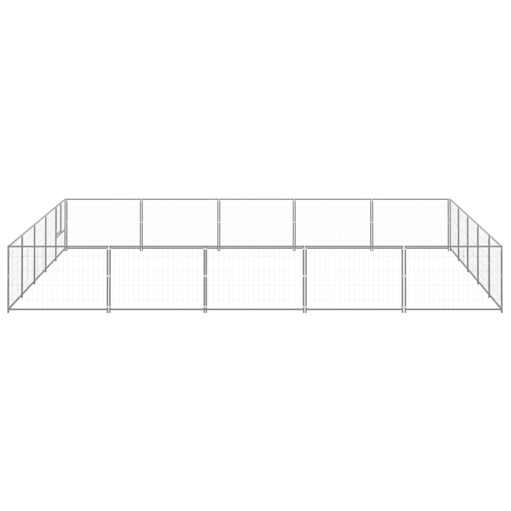 8720286664377_g_en_hd_1 vidaXL Dog Kennel Silver 25 m² Steel - Image 2