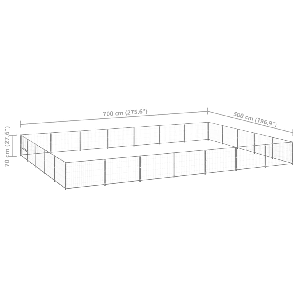 8720286664391_g_en_hd_5 vidaXL Dog Kennel Silver 35 m² Steel - Image 6