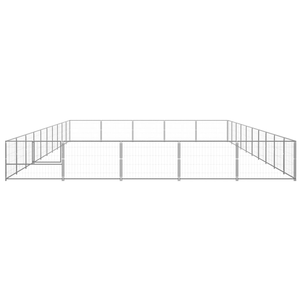 8720286664421_g_en_hd_2 vidaXL Dog Kennel Silver 50 m² Steel - Image 3