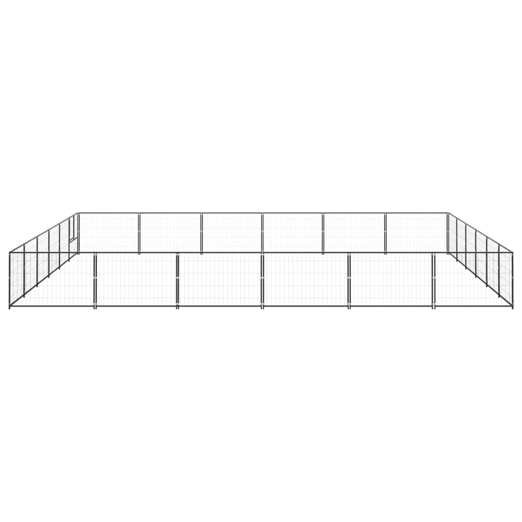 8720286664438_g_en_hd_1 vidaXL Dog Kennel Black 36 m² Steel - Image 2