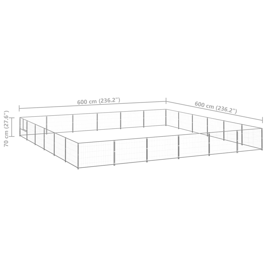 8720286664483_g_en_hd_5 vidaXL Dog Kennel Silver 36 m² Steel - Image 6