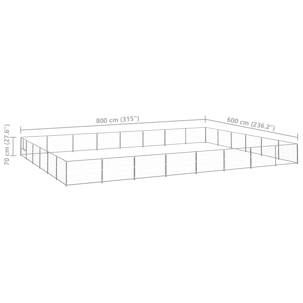 8720286664506_g_en_hd_5 vidaXL Dog Kennel Silver 48 m² Steel - Image 6