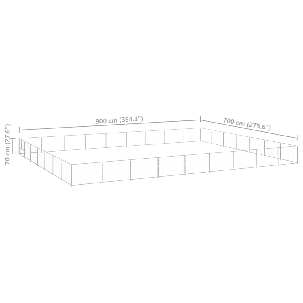 8720286664599_g_en_hd_5 vidaXL Dog Kennel Silver 63 m² Steel - Image 6