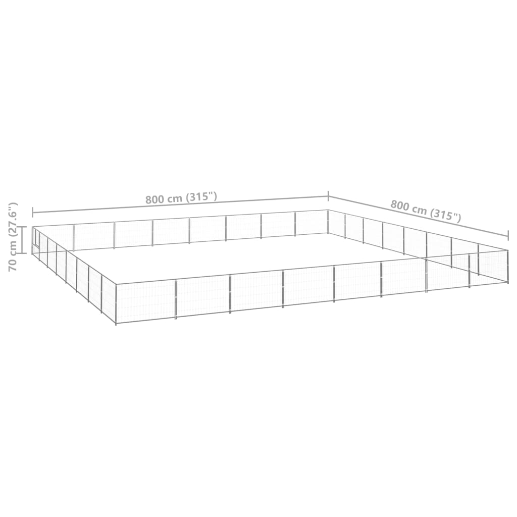 8720286664643_g_en_hd_5 vidaXL Dog Kennel Silver 64 m² Steel - Image 6