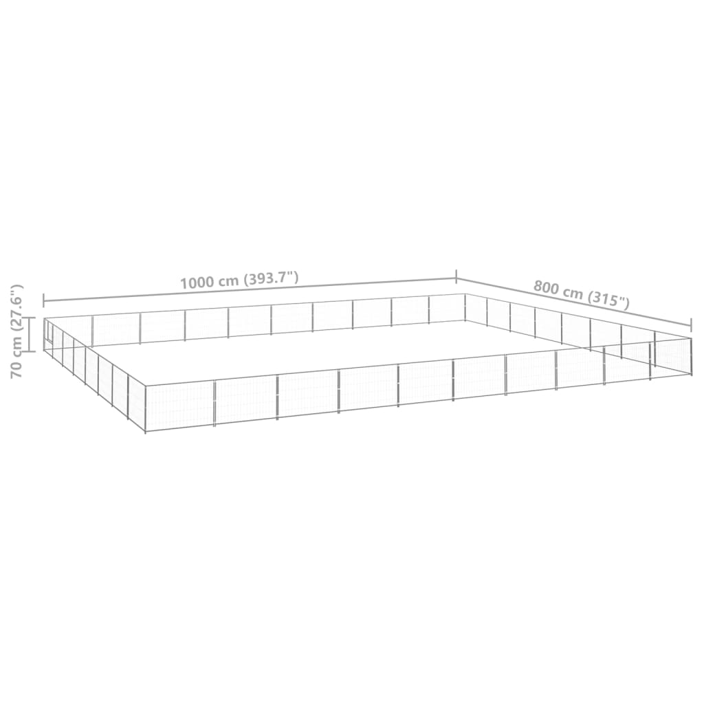 8720286664667_g_en_hd_5 vidaXL Dog Kennel Silver 80 m² Steel - Image 6