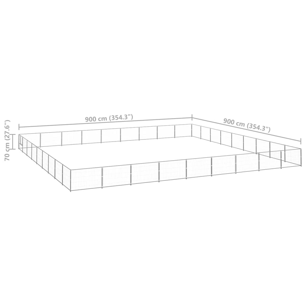 8720286664698_g_en_hd_5 vidaXL Dog Kennel Silver 81 m² Steel - Image 6