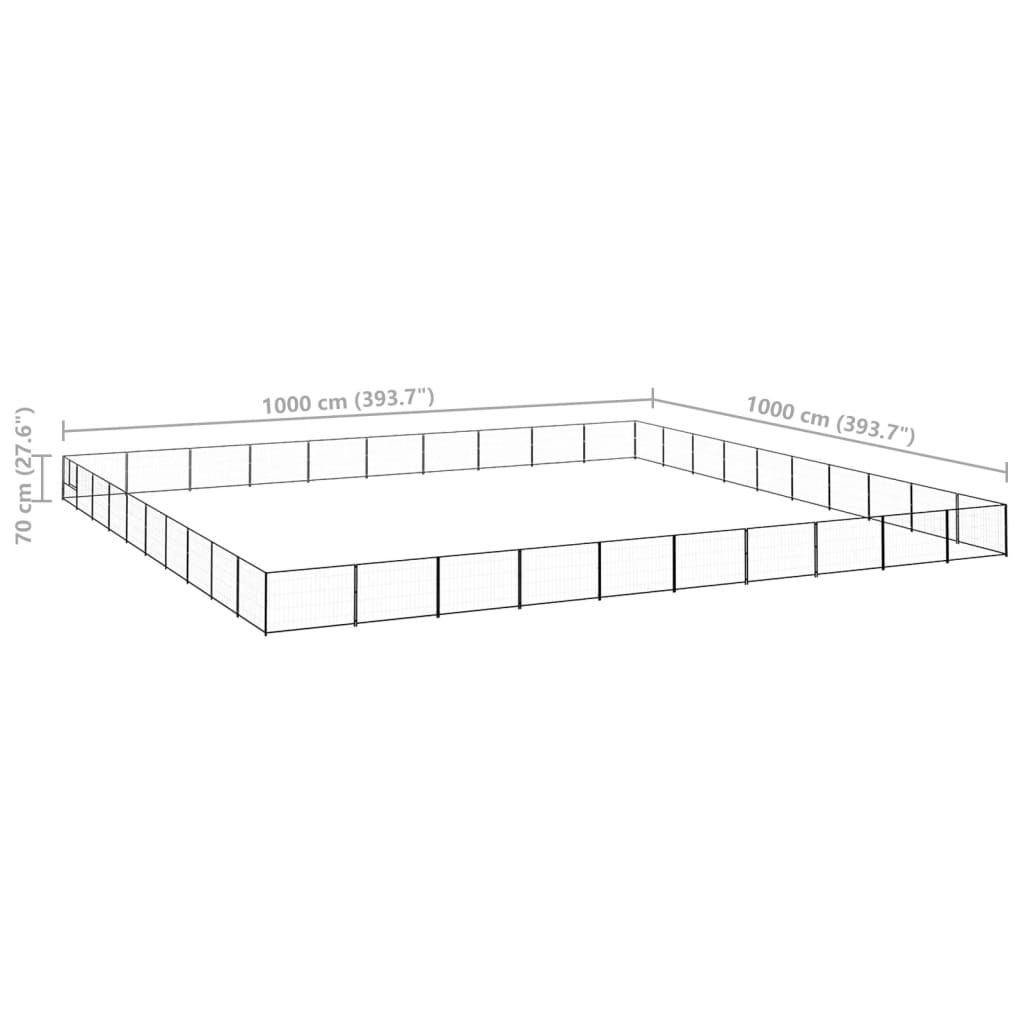 8720286664711_g_en_hd_5 vidaXL Dog Kennel Black 100 m² Steel - Image 6