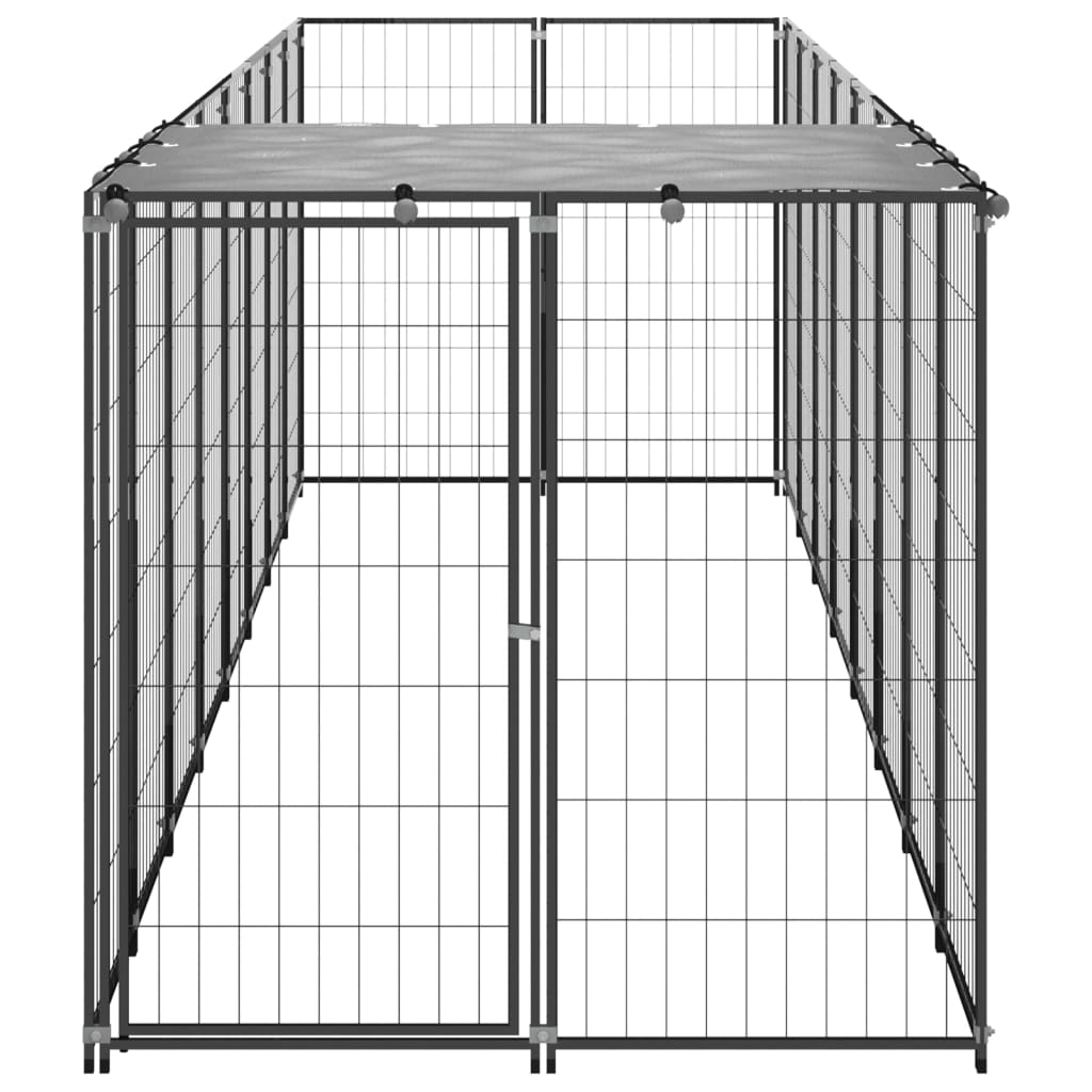 8720286664742_g_en_hd_2 vidaXL Dog Kennel Black 4.84 m² Steel - Image 3