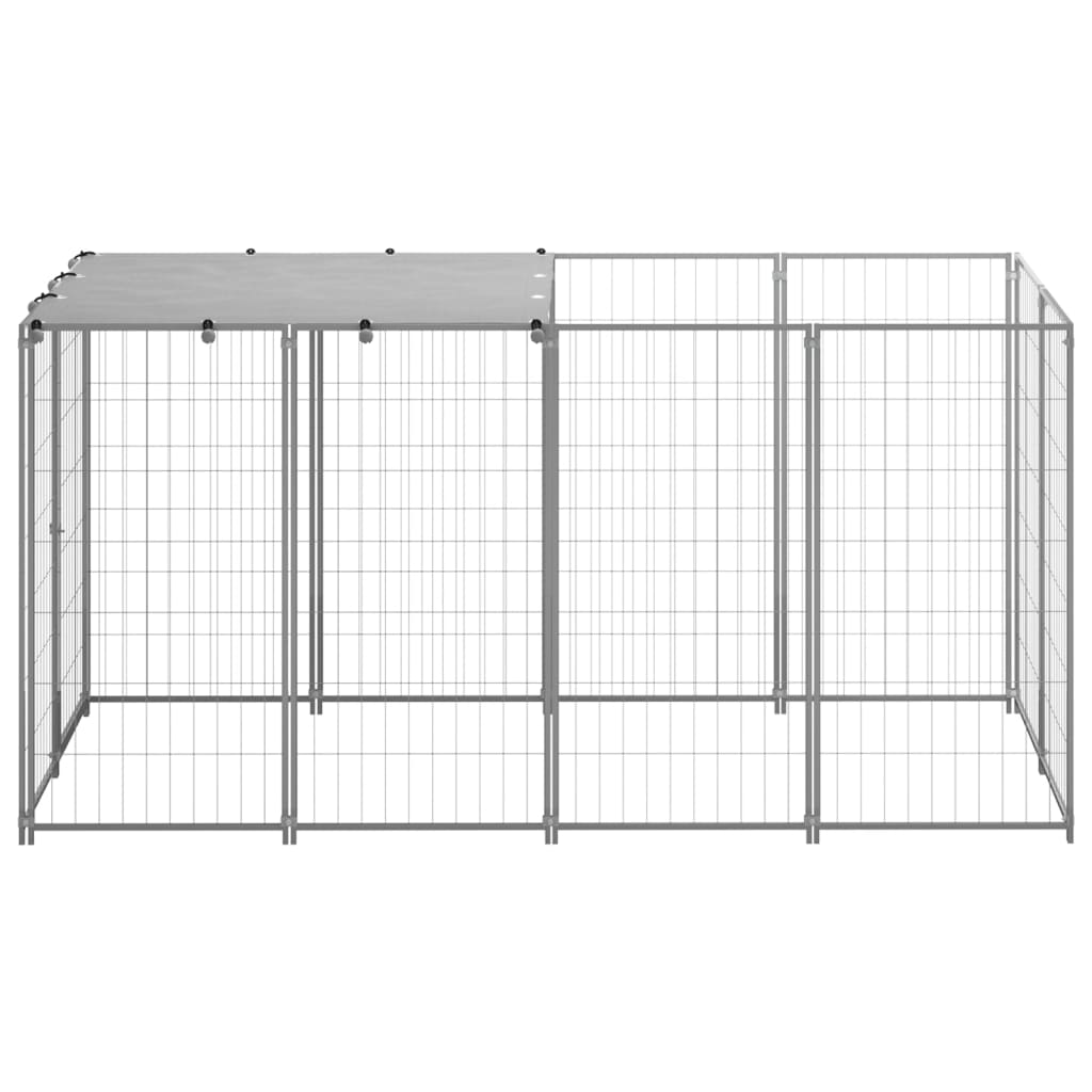 8720286664766_g_en_hd_1 vidaXL Dog Kennel Silver 2.42 m² Steel - Image 2