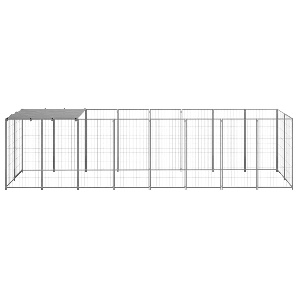 8720286664773_g_en_hd_1 vidaXL Dog Kennel Silver 4.84 m² Steel - Image 2