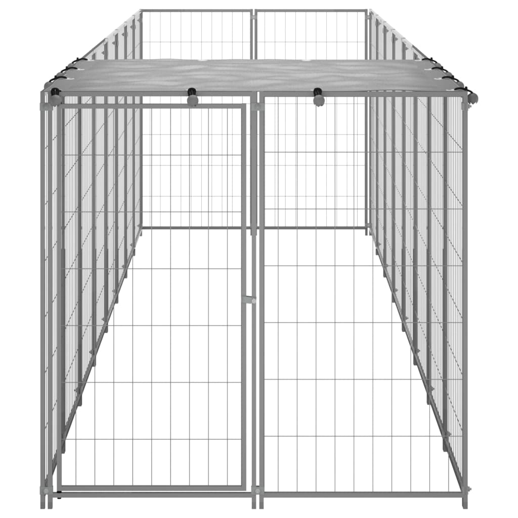 8720286664773_g_en_hd_2 vidaXL Dog Kennel Silver 4.84 m² Steel - Image 3