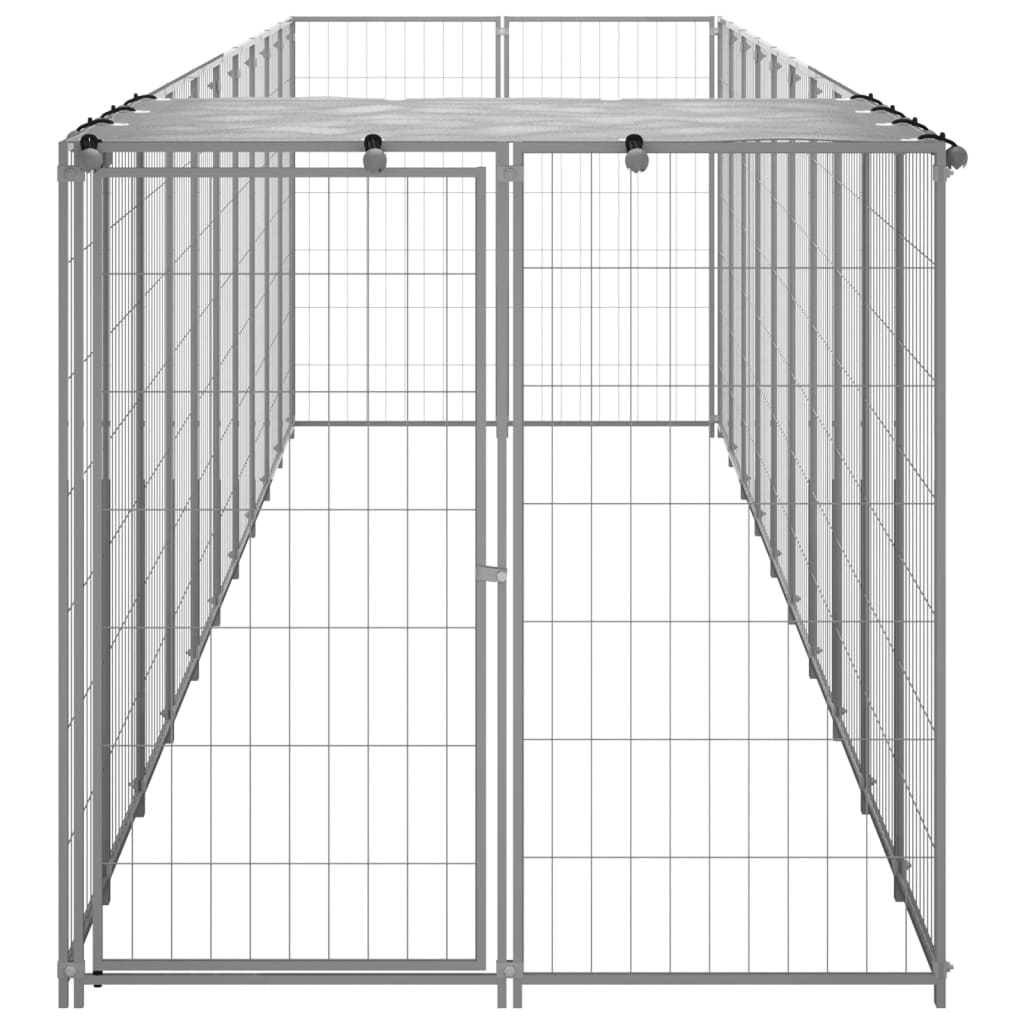 8720286664780_g_en_hd_2 vidaXL Dog Kennel Silver 6.05 m² Steel - Image 3