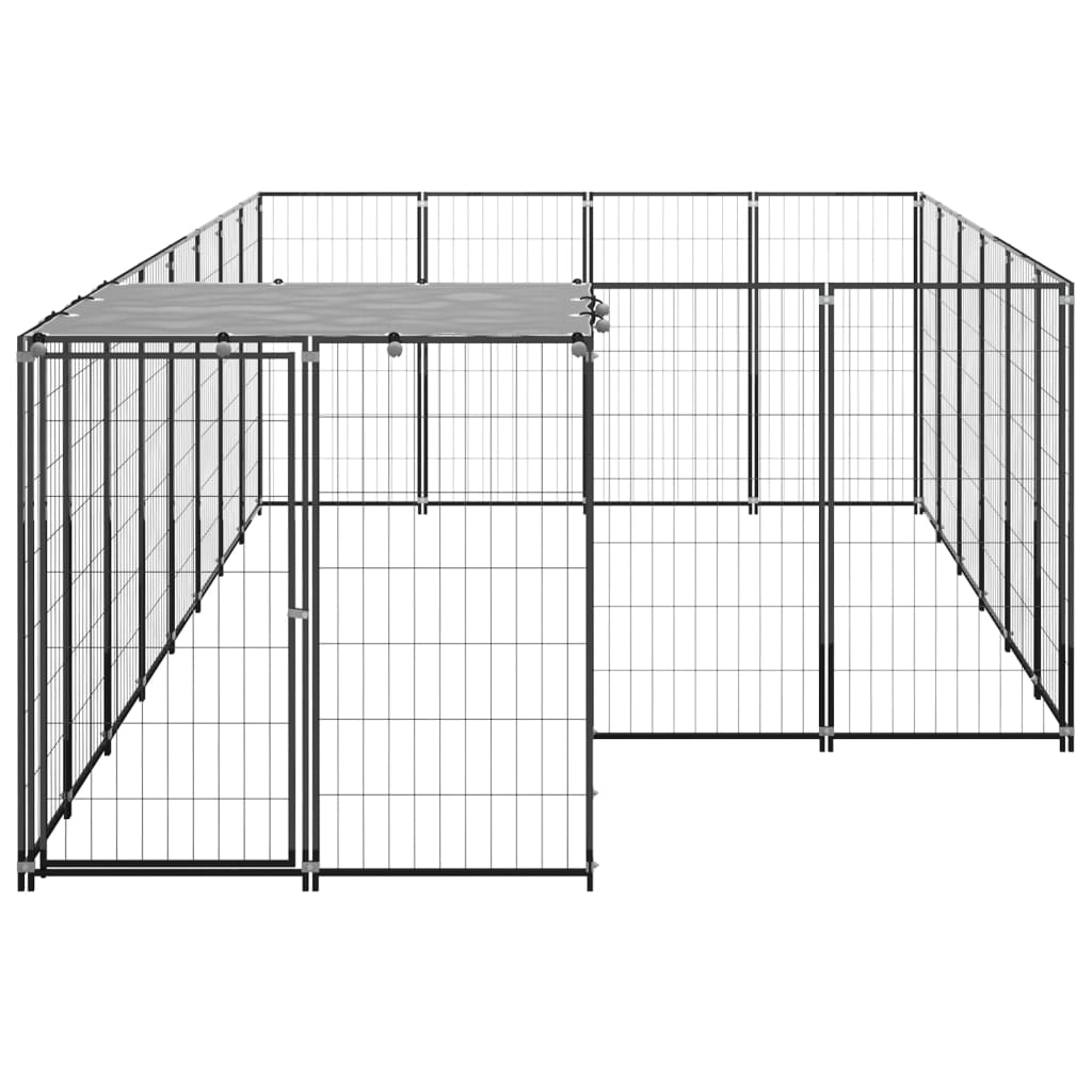 8720286664803_g_en_hd_2 vidaXL Dog Kennel Black 8.47 m² Steel - Image 3