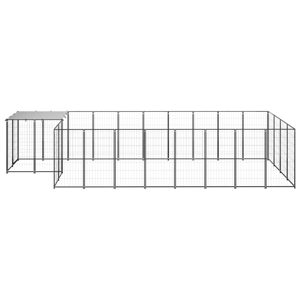 8720286664810_g_en_hd_1 vidaXL Dog Kennel Black 10.89 m² Steel - Image 2