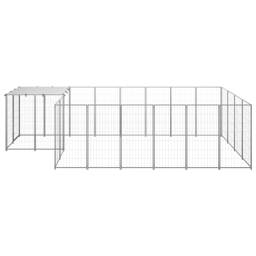 8720286664834_g_en_hd_1 vidaXL Dog Kennel Silver 8.47 m² Steel - Image 2
