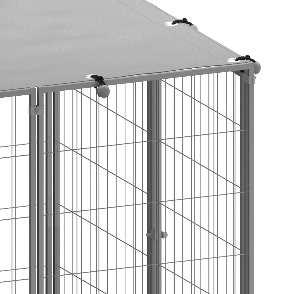 8720286664834_g_en_hd_4 vidaXL Dog Kennel Silver 8.47 m² Steel - Image 5