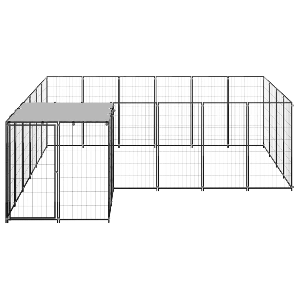 8720286664865_g_en_hd_1 vidaXL Dog Kennel Black 8.47 m² Steel - Image 2