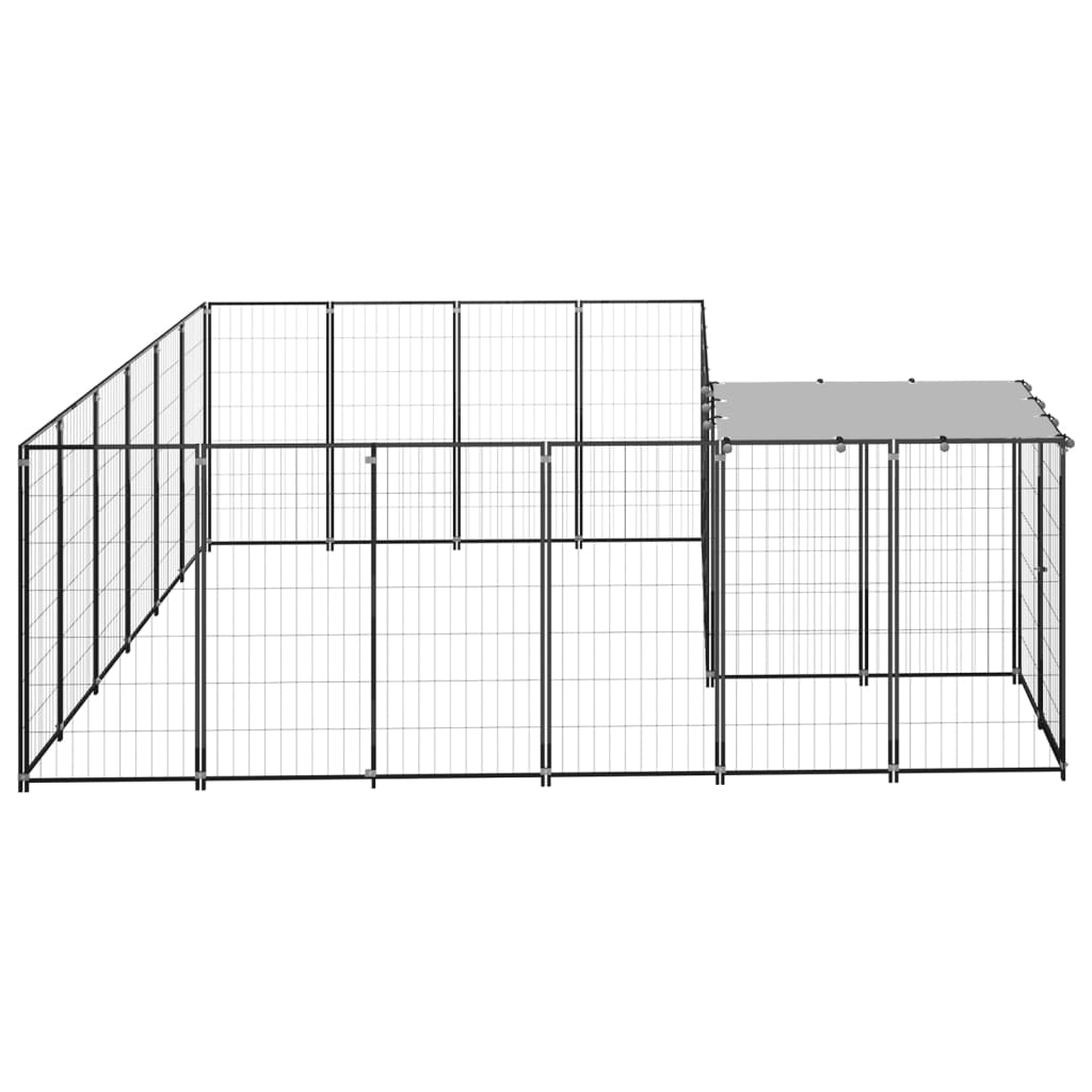 8720286664865_g_en_hd_2 vidaXL Dog Kennel Black 8.47 m² Steel - Image 3