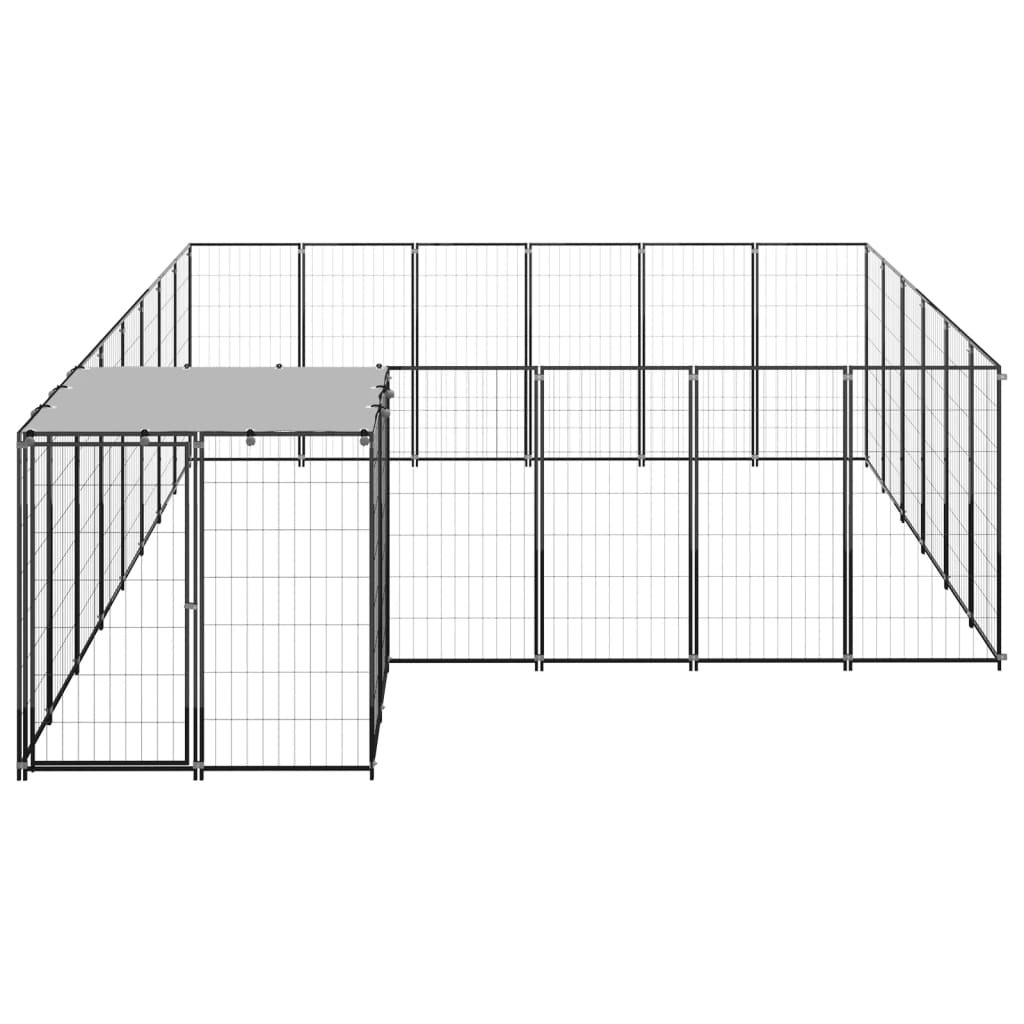 8720286664872_g_en_hd_1 vidaXL Dog Kennel Black 12.1 m² Steel - Image 2