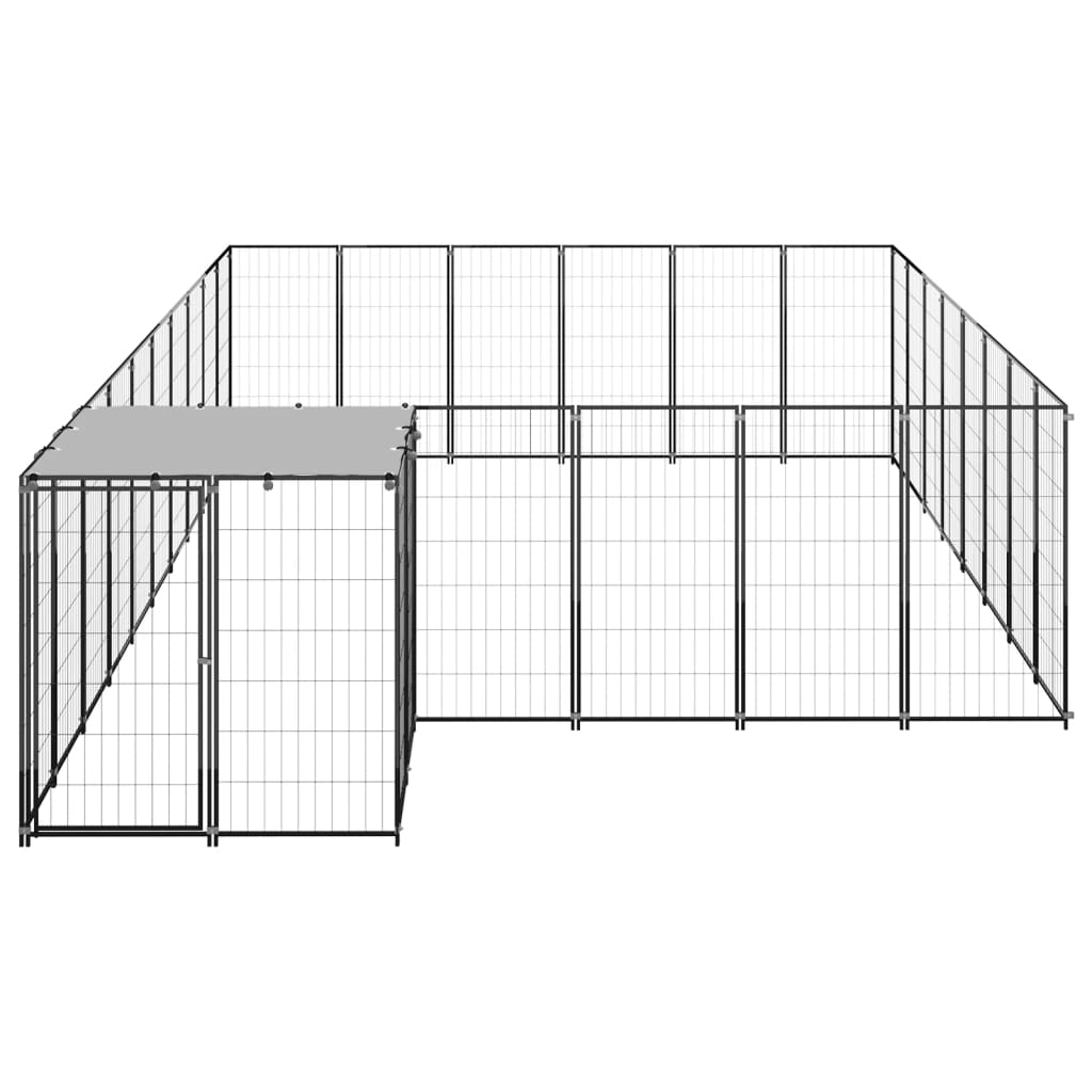 8720286664889_g_en_hd_1 vidaXL Dog Kennel Black 15.73 m² Steel - Image 2