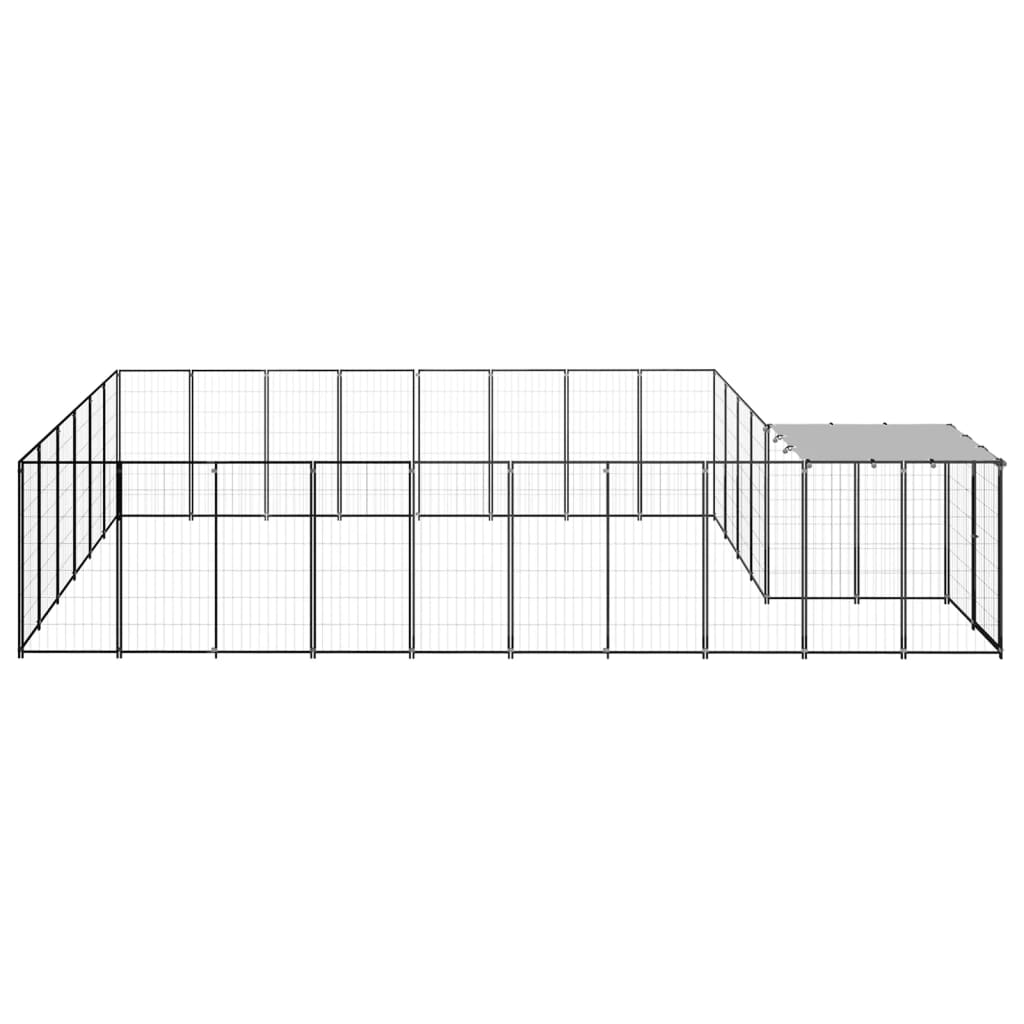 8720286664889_g_en_hd_2 vidaXL Dog Kennel Black 15.73 m² Steel - Image 3