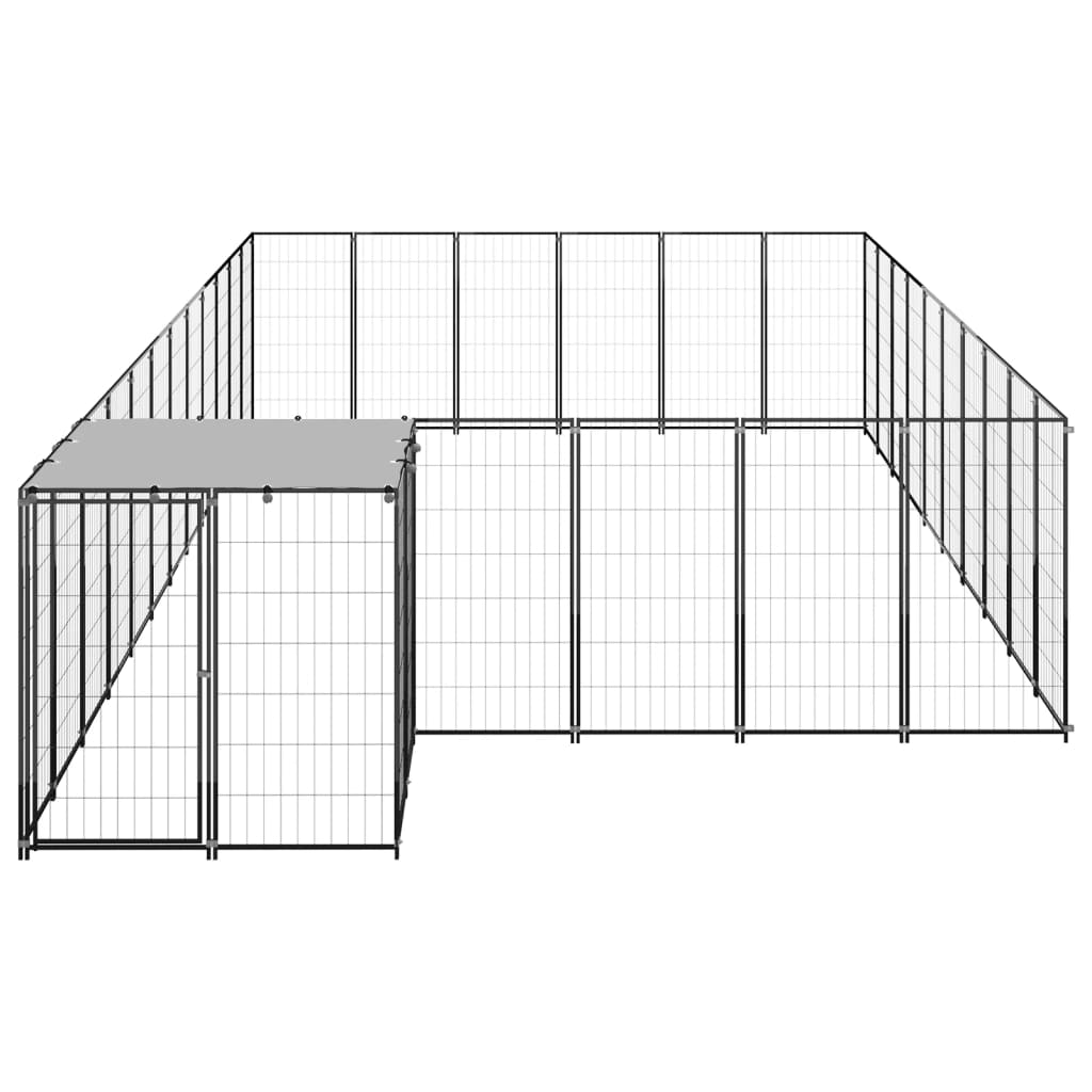 8720286664896_g_en_hd_1 vidaXL Dog Kennel Black 19.36 m² Steel - Image 2