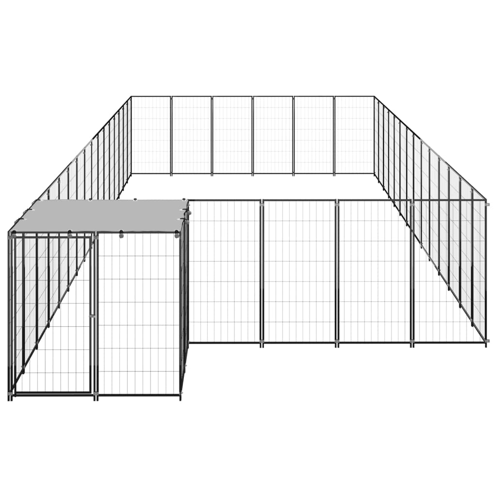 8720286664919_g_en_hd_1 vidaXL Dog Kennel Black 26.62 m² Steel - Image 2