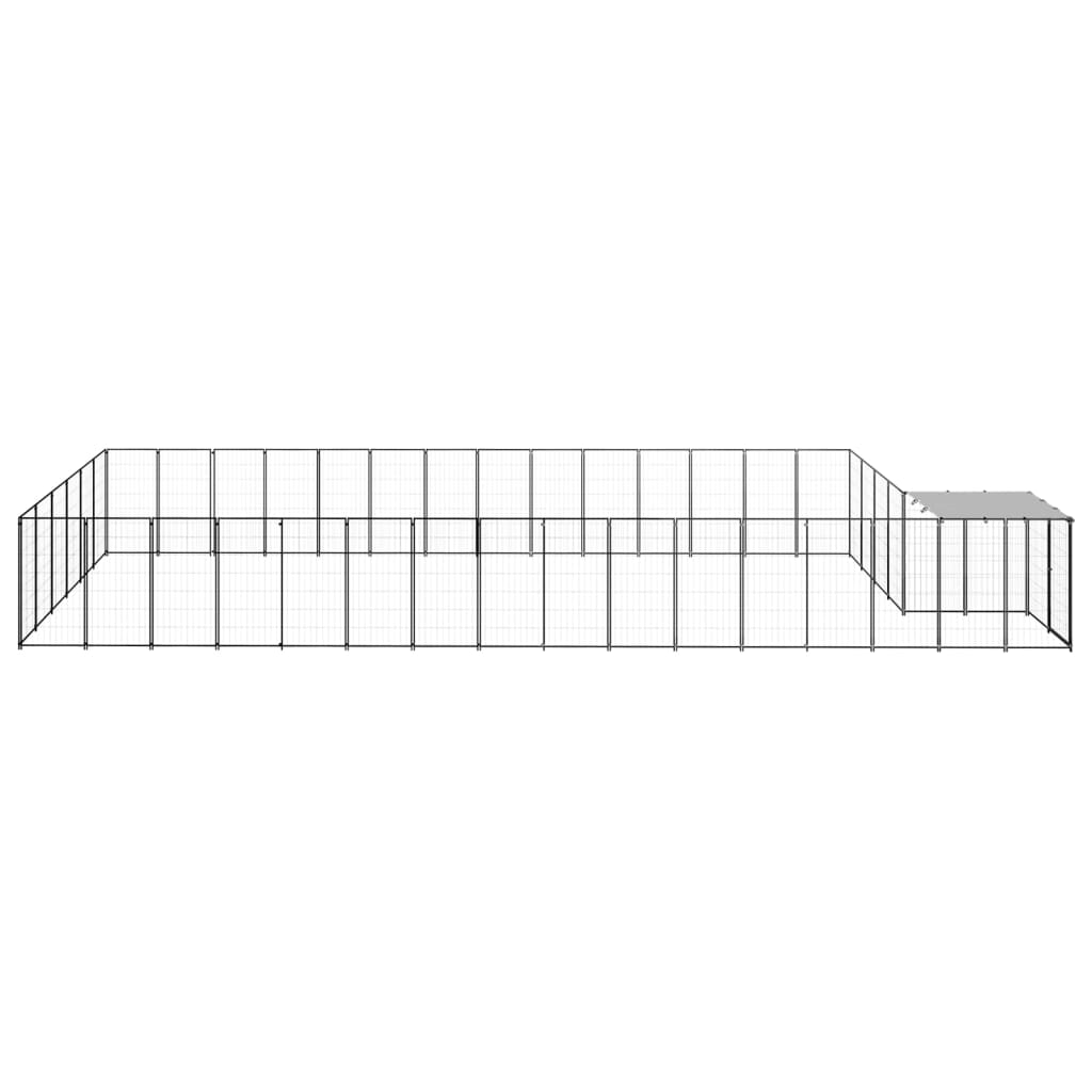 8720286664919_g_en_hd_2 vidaXL Dog Kennel Black 26.62 m² Steel - Image 3