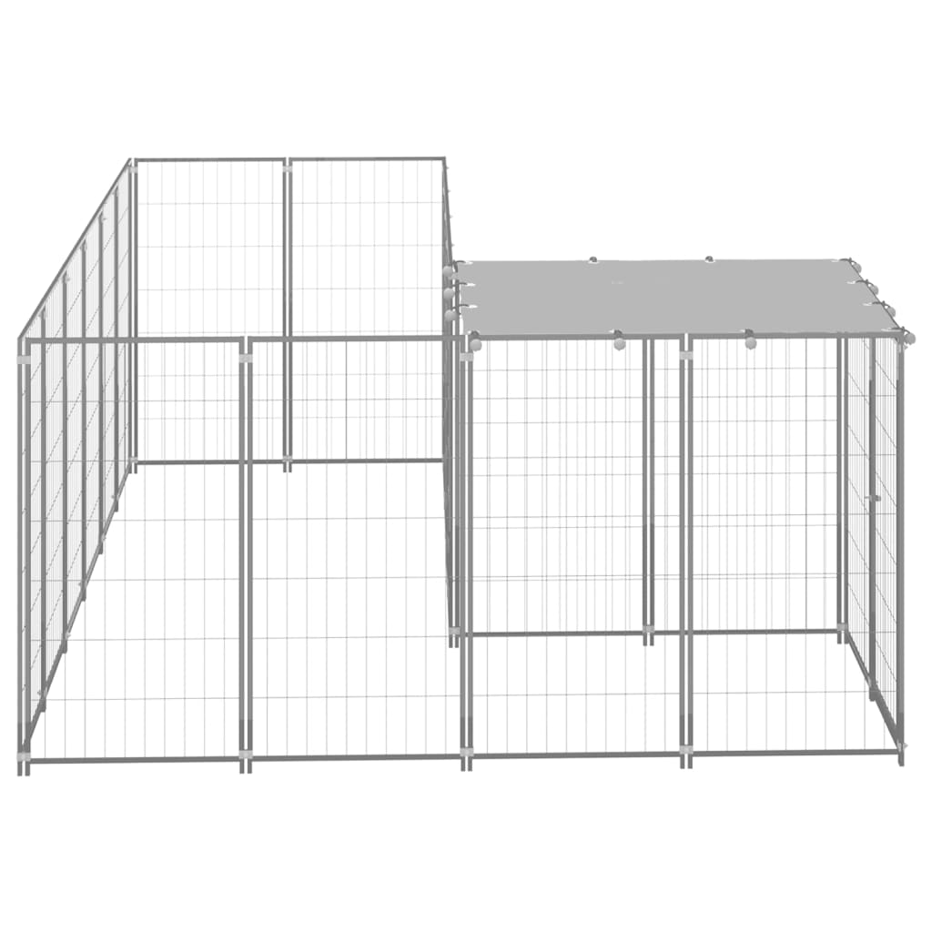 8720286664926_g_en_hd_2 vidaXL Dog Kennel Silver 4.84 m² Steel - Image 3