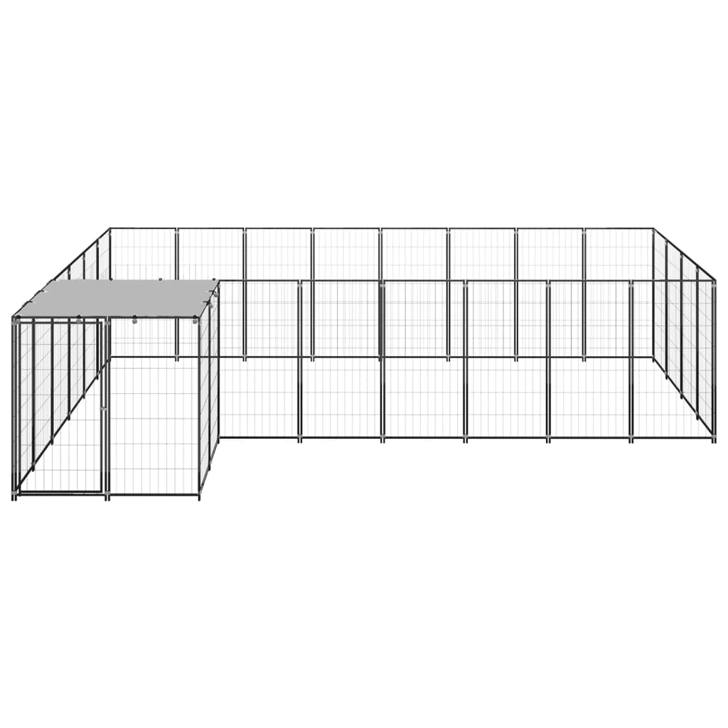 8720286665008_g_en_hd_1 vidaXL Dog Kennel Black 10.89 m² Steel - Image 2