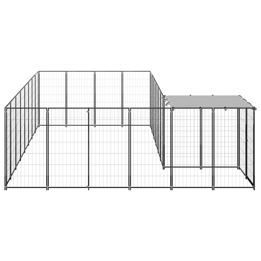 8720286665008_g_en_hd_2 vidaXL Dog Kennel Black 10.89 m² Steel - Image 3