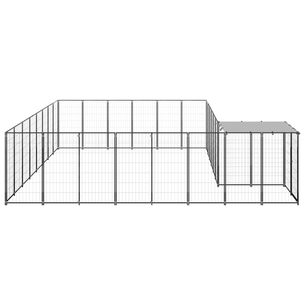 8720286665015_g_en_hd_2 vidaXL Dog Kennel Black 15.73 m² Steel - Image 3
