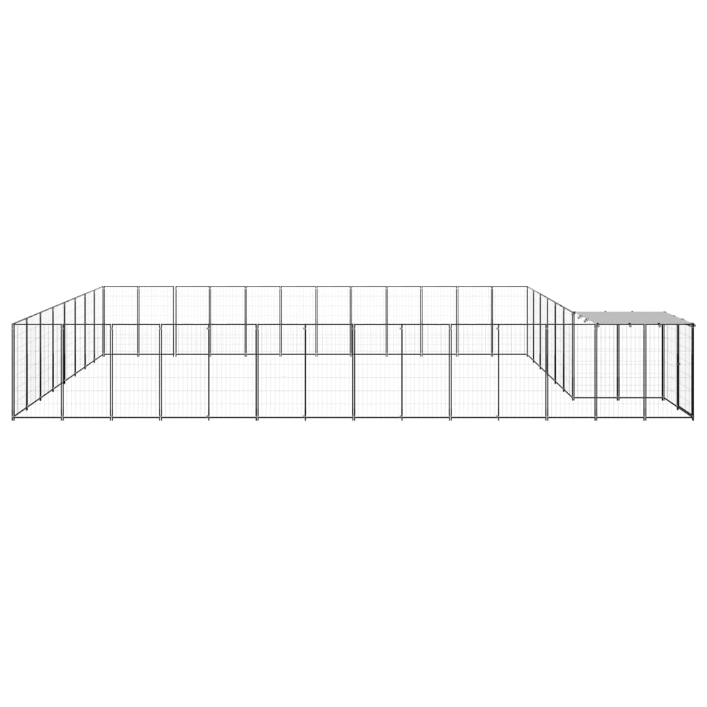 8720286665046_g_en_hd_2 vidaXL Dog Kennel Black 30.25 m² Steel - Image 3