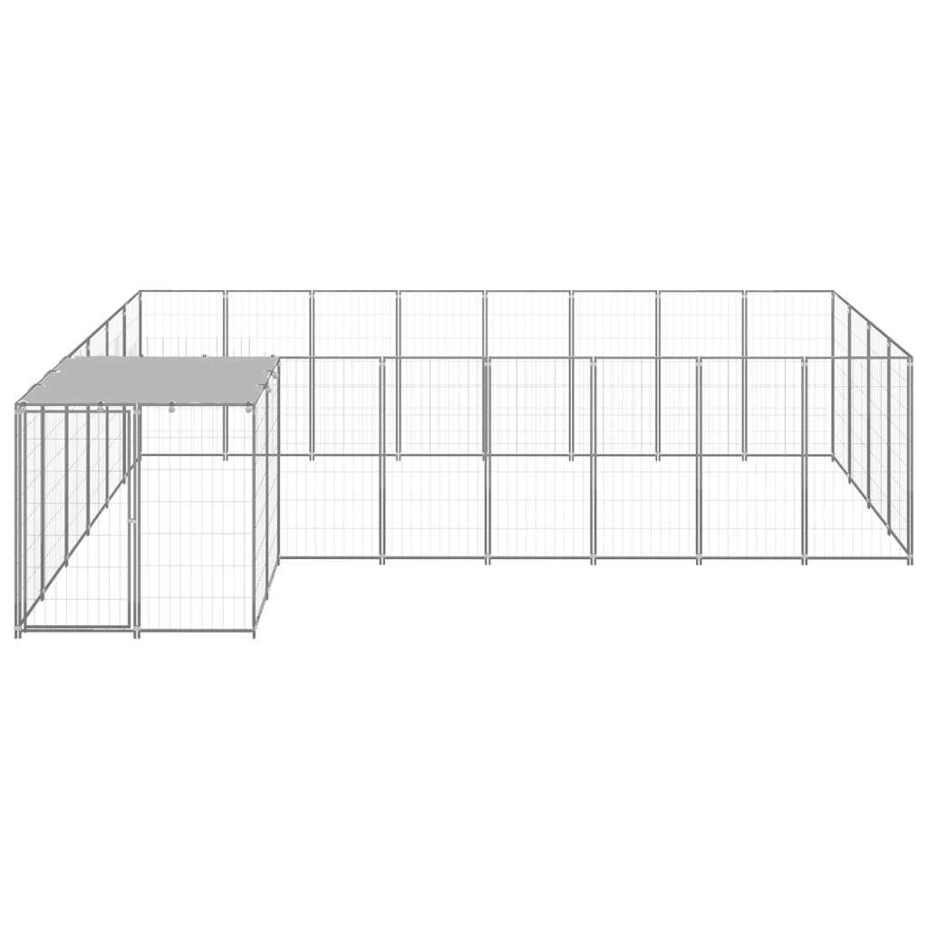 8720286665060_g_en_hd_1 vidaXL Dog Kennel Silver 10.89 m² Steel - Image 2