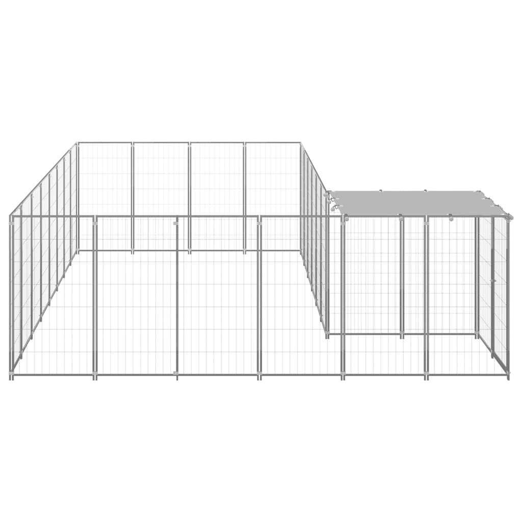 8720286665060_g_en_hd_2 vidaXL Dog Kennel Silver 10.89 m² Steel - Image 3
