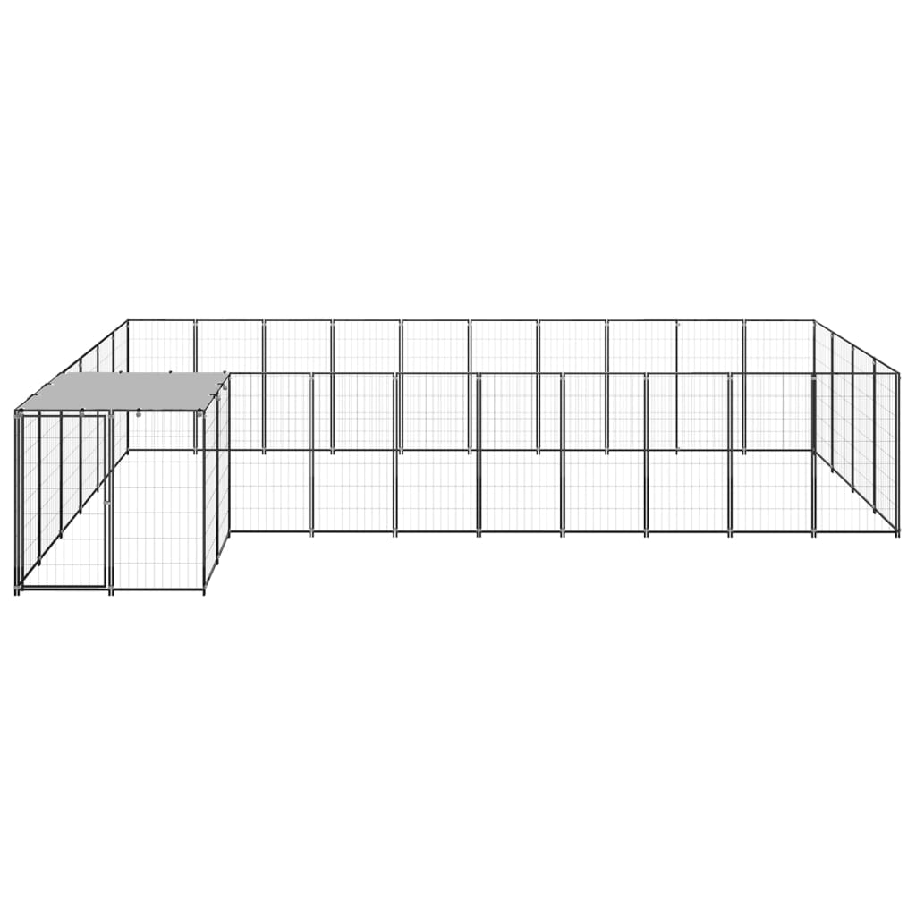 8720286665121_g_en_hd_1 vidaXL Dog Kennel Black 13.31 m² Steel - Image 2