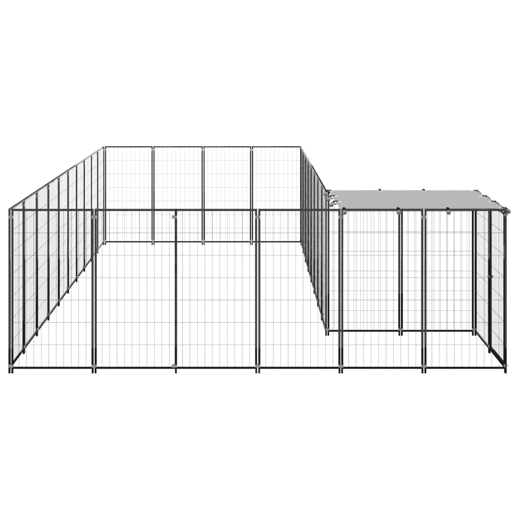 8720286665121_g_en_hd_2 vidaXL Dog Kennel Black 13.31 m² Steel - Image 3