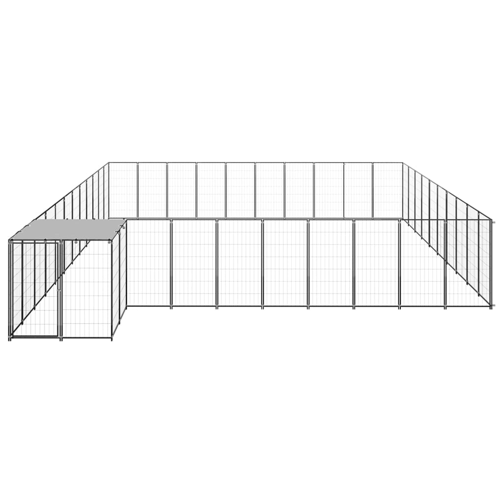 8720286665152_g_en_hd_1 vidaXL Dog Kennel Black 31.46 m² Steel - Image 2