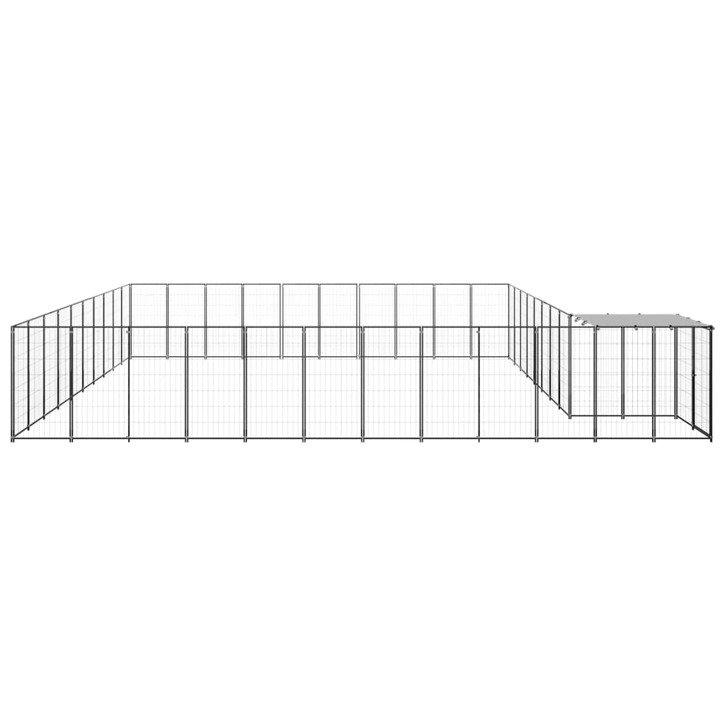 8720286665152_g_en_hd_2 vidaXL Dog Kennel Black 31.46 m² Steel - Image 3