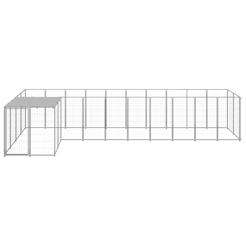 8720286665176_g_en_hd_1 vidaXL Dog Kennel Silver 7.26 m² Steel - Image 2