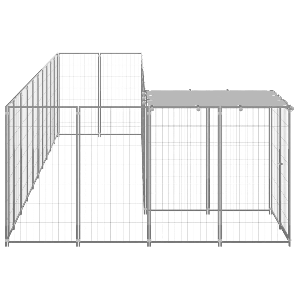 8720286665176_g_en_hd_2 vidaXL Dog Kennel Silver 7.26 m² Steel - Image 3