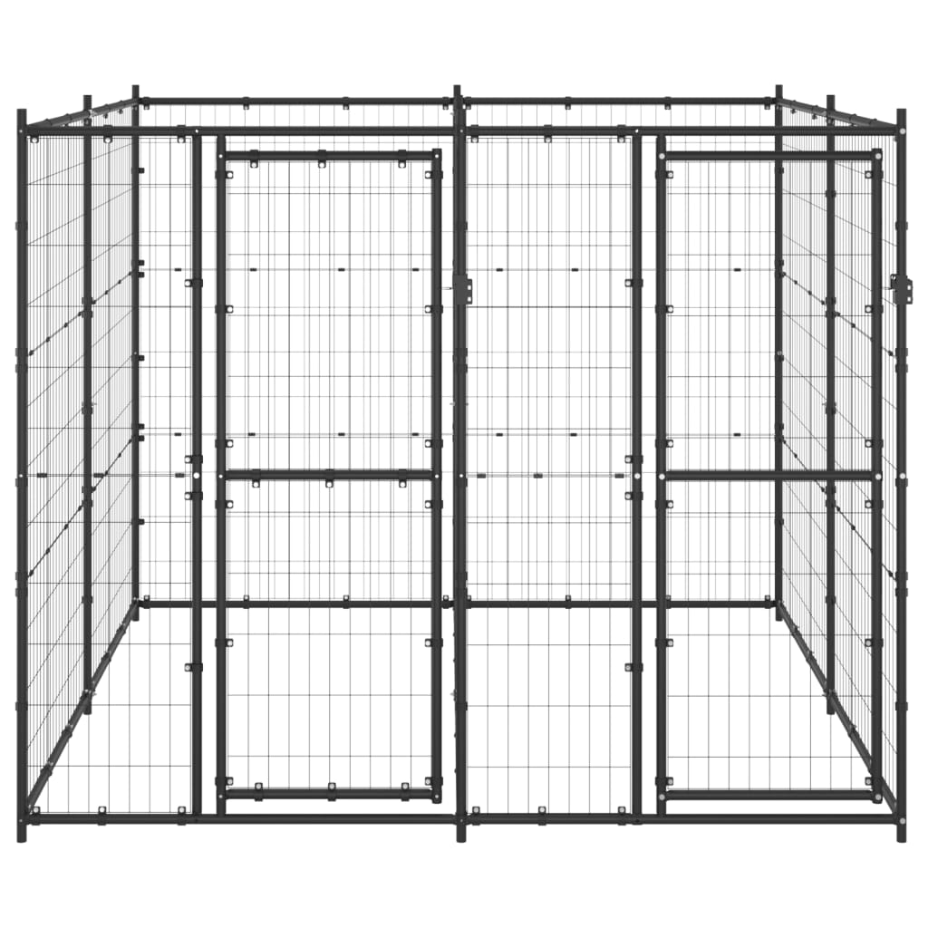 8720286665343_g_en_hd_1 vidaXL Outdoor Dog Kennel Steel 4.84 m² - Image 2