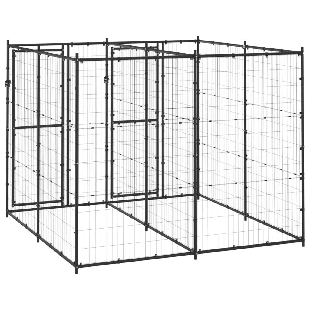 8720286665343_g_en_hd_3 vidaXL Outdoor Dog Kennel Steel 4.84 m² - Image 4