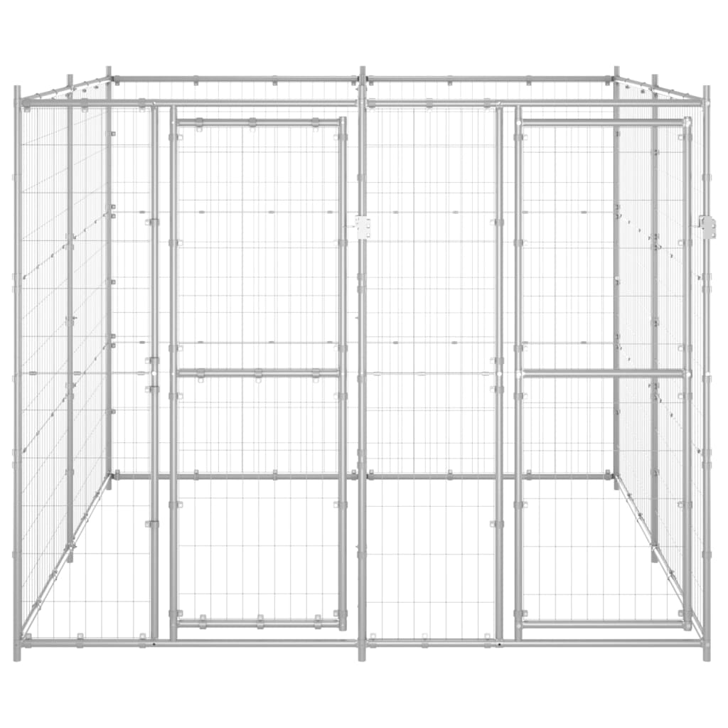 8720286665565_g_en_hd_1 vidaXL Outdoor Dog Kennel Galvanised Steel 4.84 m² - Image 2