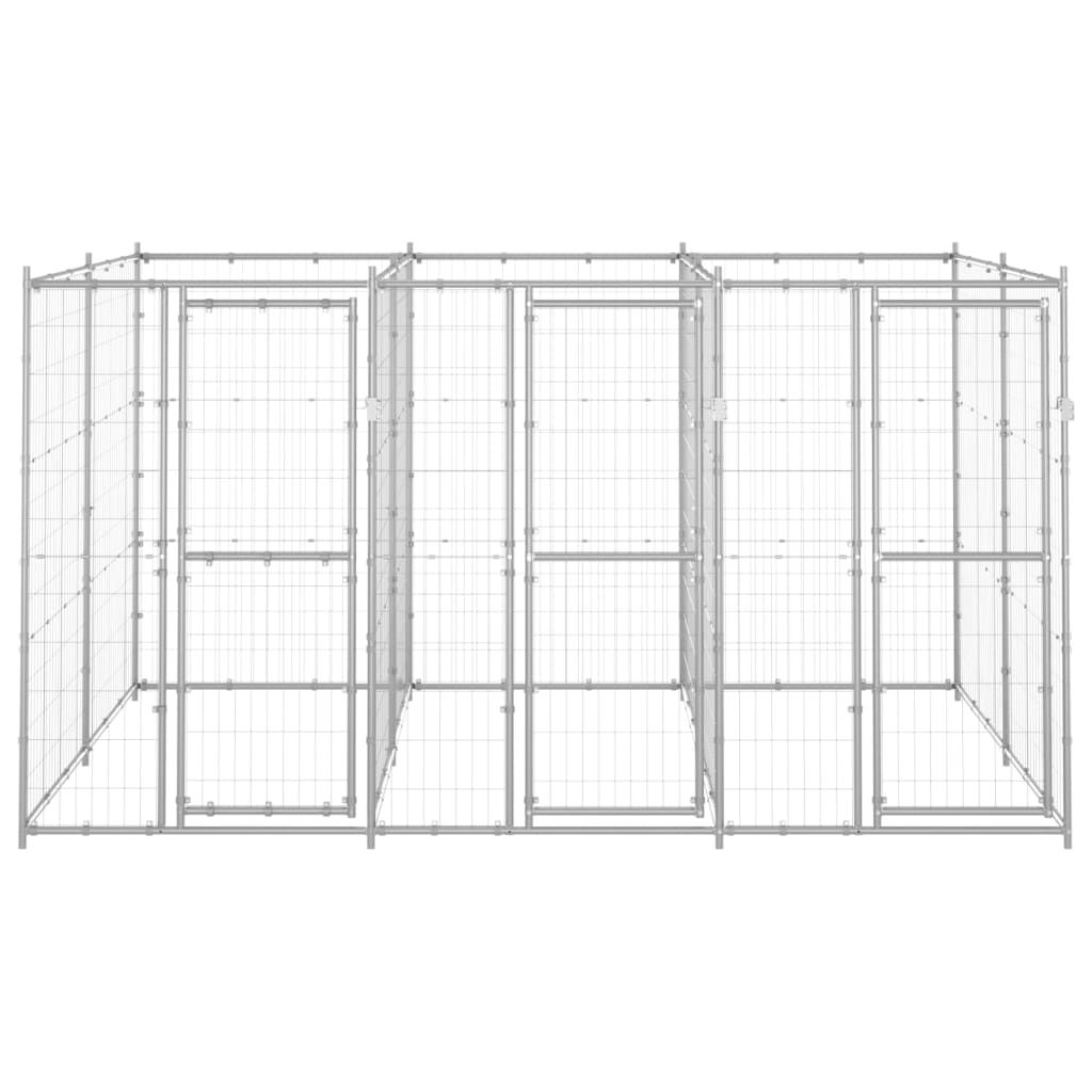 8720286665572_g_en_hd_1 vidaXL Outdoor Dog Kennel Galvanised Steel 7.26 m² - Image 2