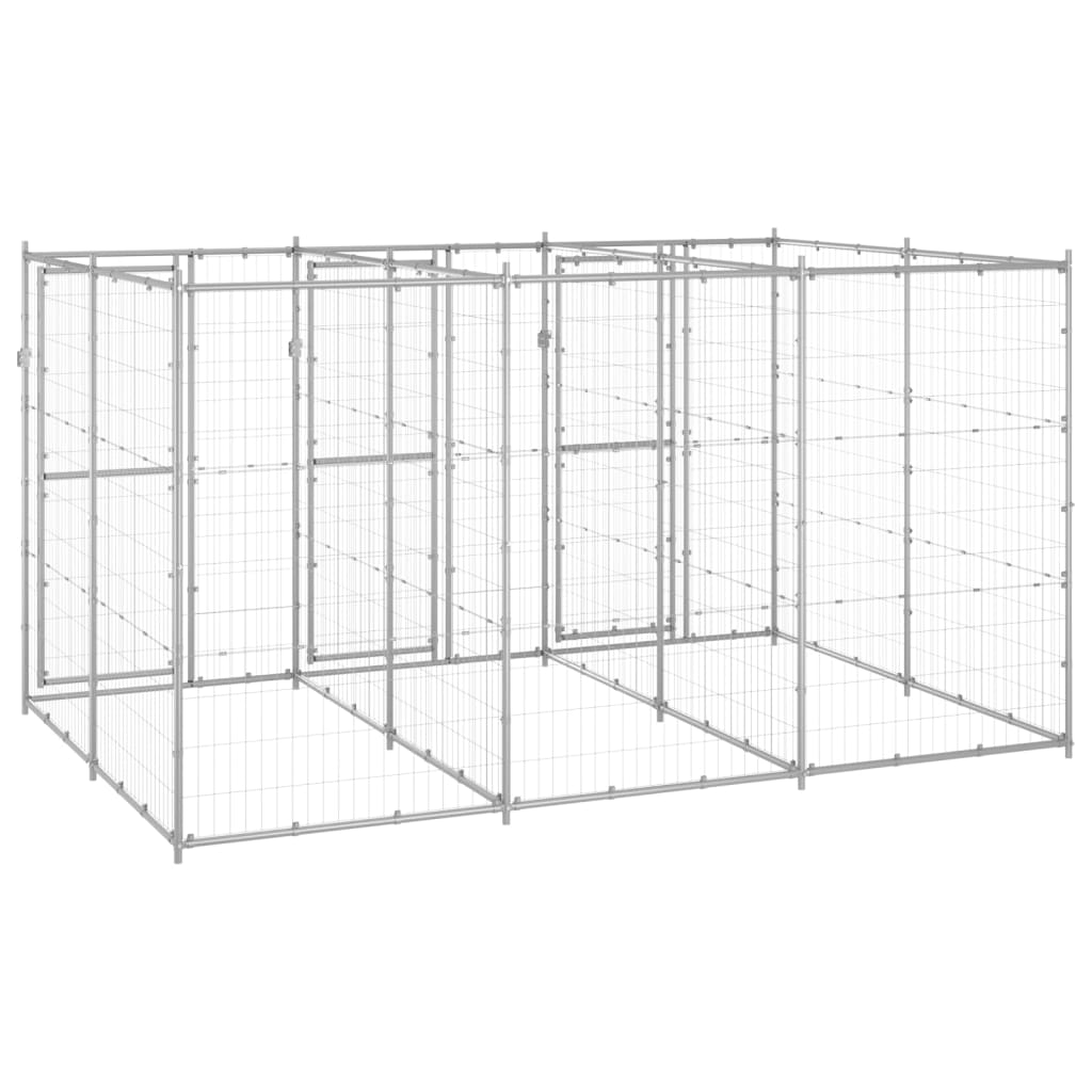 8720286665572_g_en_hd_3 vidaXL Outdoor Dog Kennel Galvanised Steel 7.26 m² - Image 4
