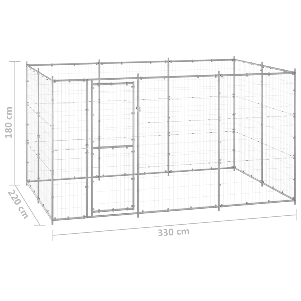 8720286665824_g_en_hd_5 vidaXL Outdoor Dog Kennel Galvanised Steel 7.26 m² - Image 6
