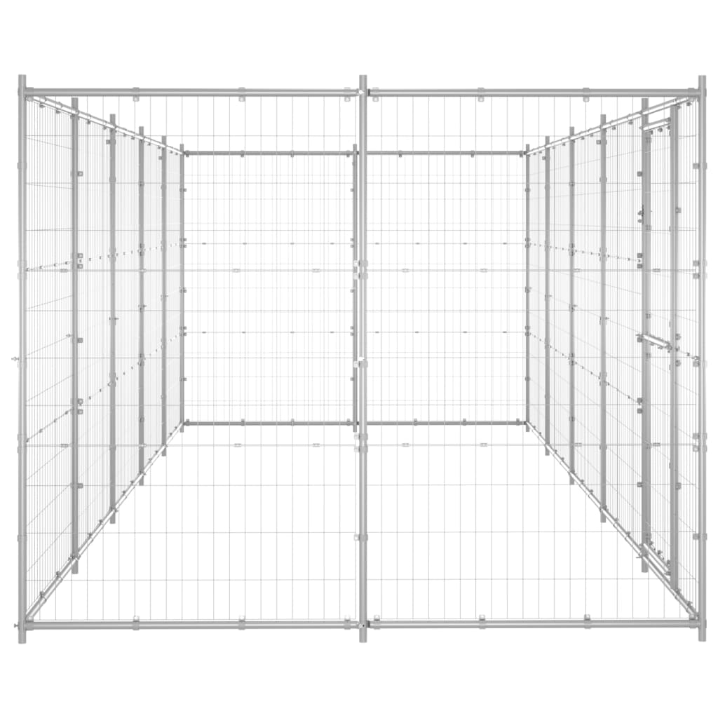 8720286665831_g_en_hd_2 vidaXL Outdoor Dog Kennel Galvanised Steel 12.1 m² - Image 3